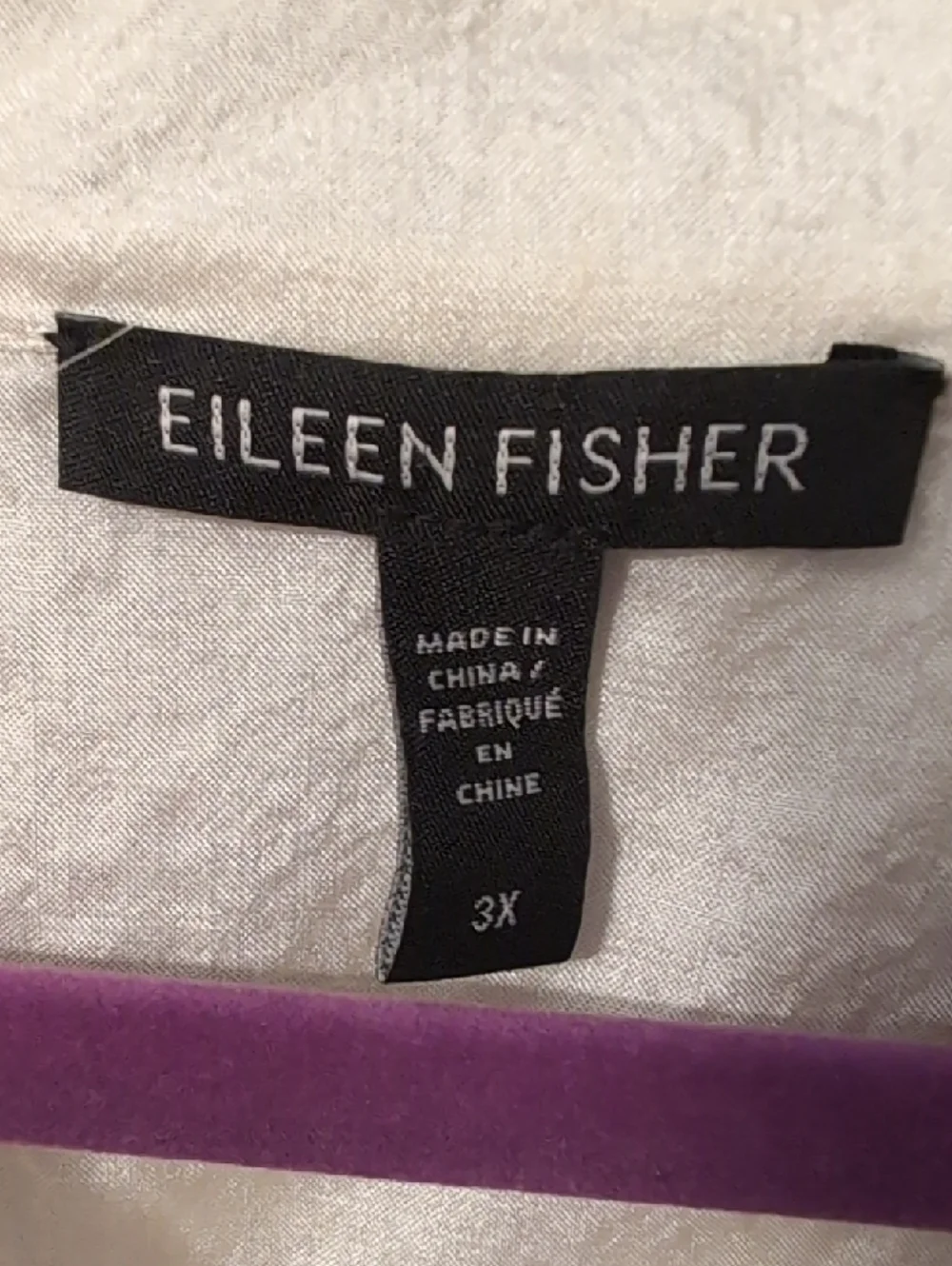 Eileen Fisher Light Cream Silk-Blend Button-Up Shirt - Picture 2 of 5